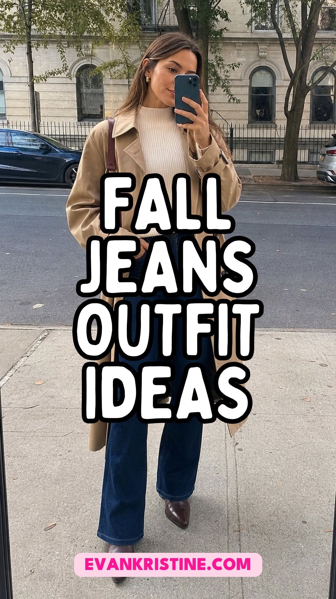Fall jeans outfit ideas Pinterest pin