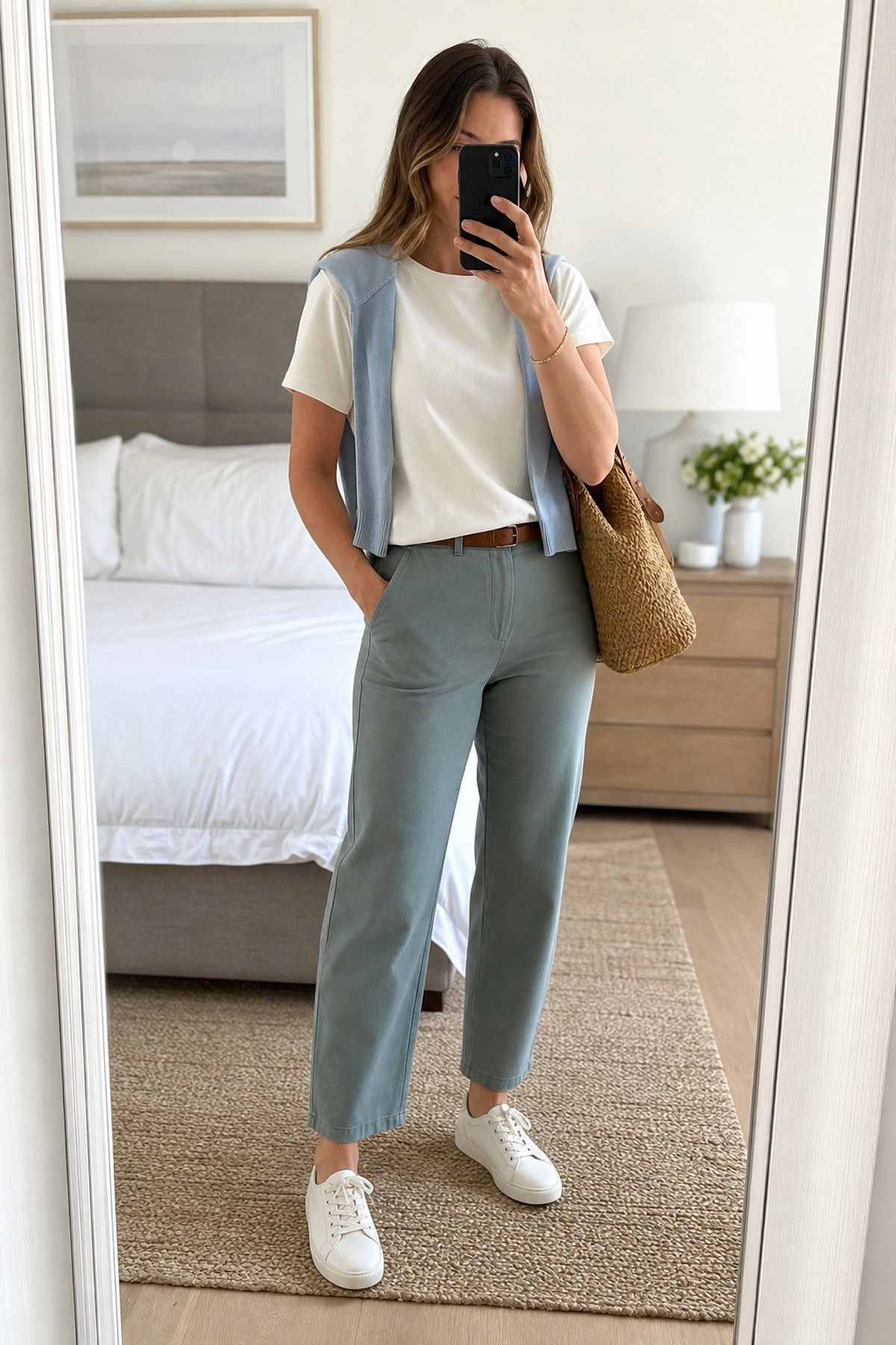 Woman wearing a pick a better tee fabric