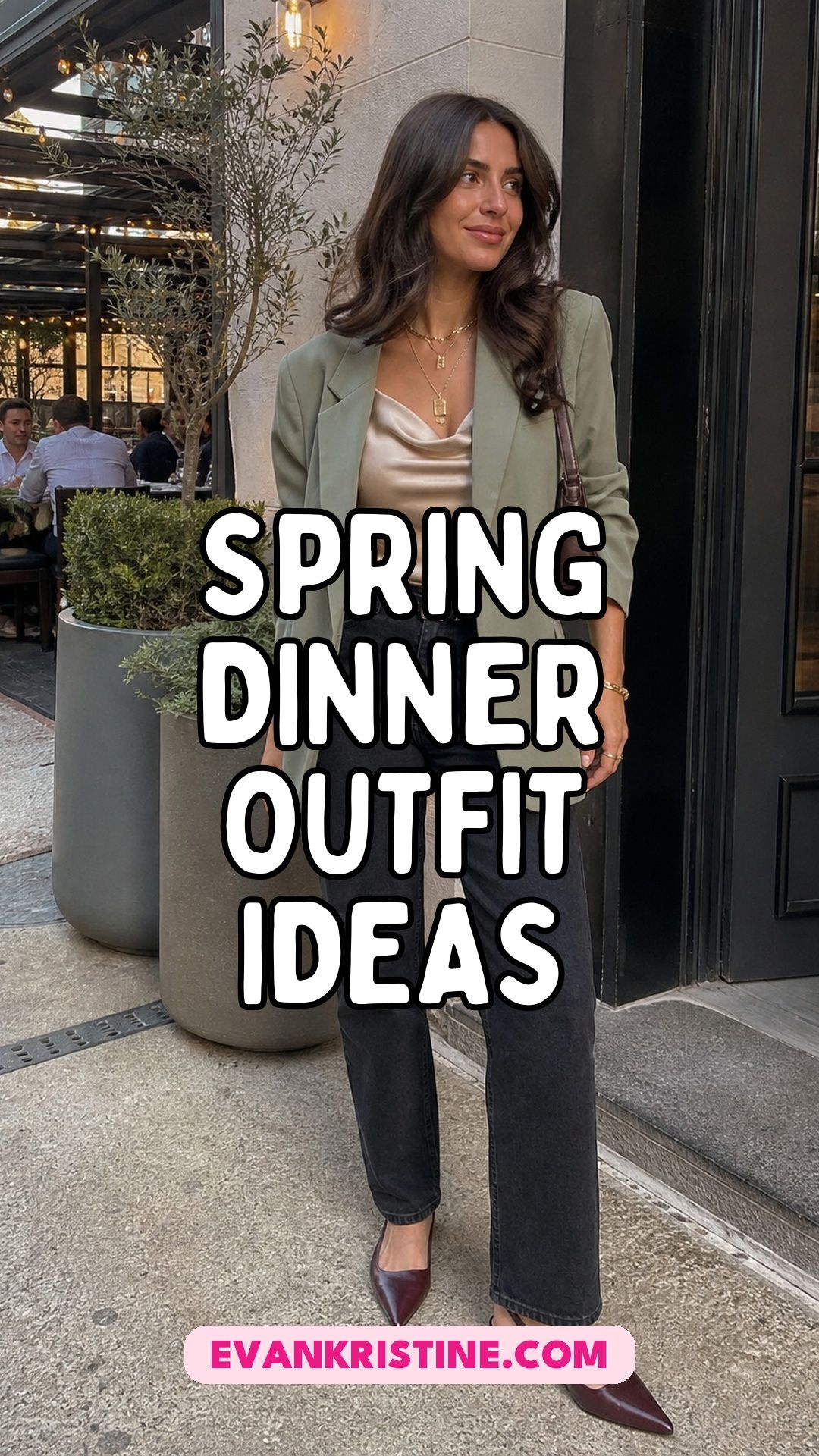 Spring dinner outfit ideas Pinterest pin