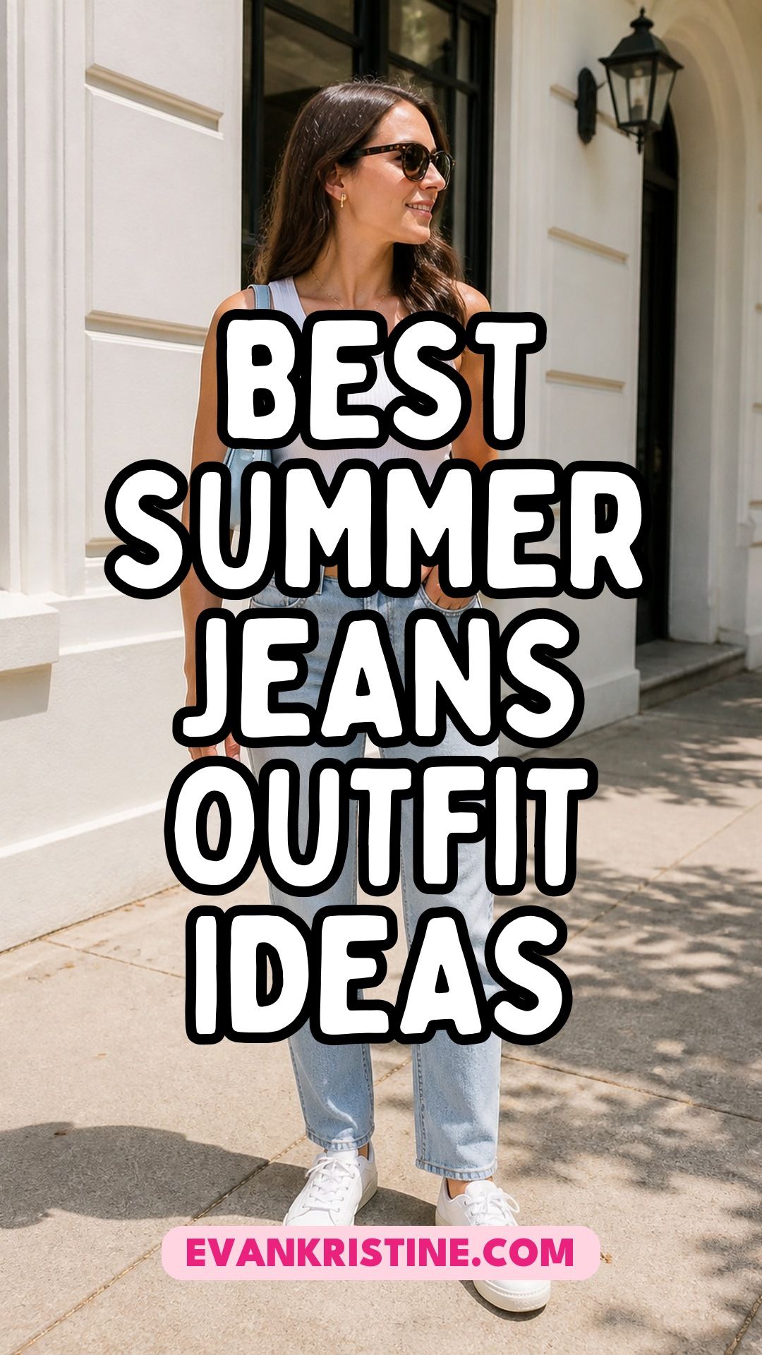 Summer jeans outfit ideas Pinterest pin