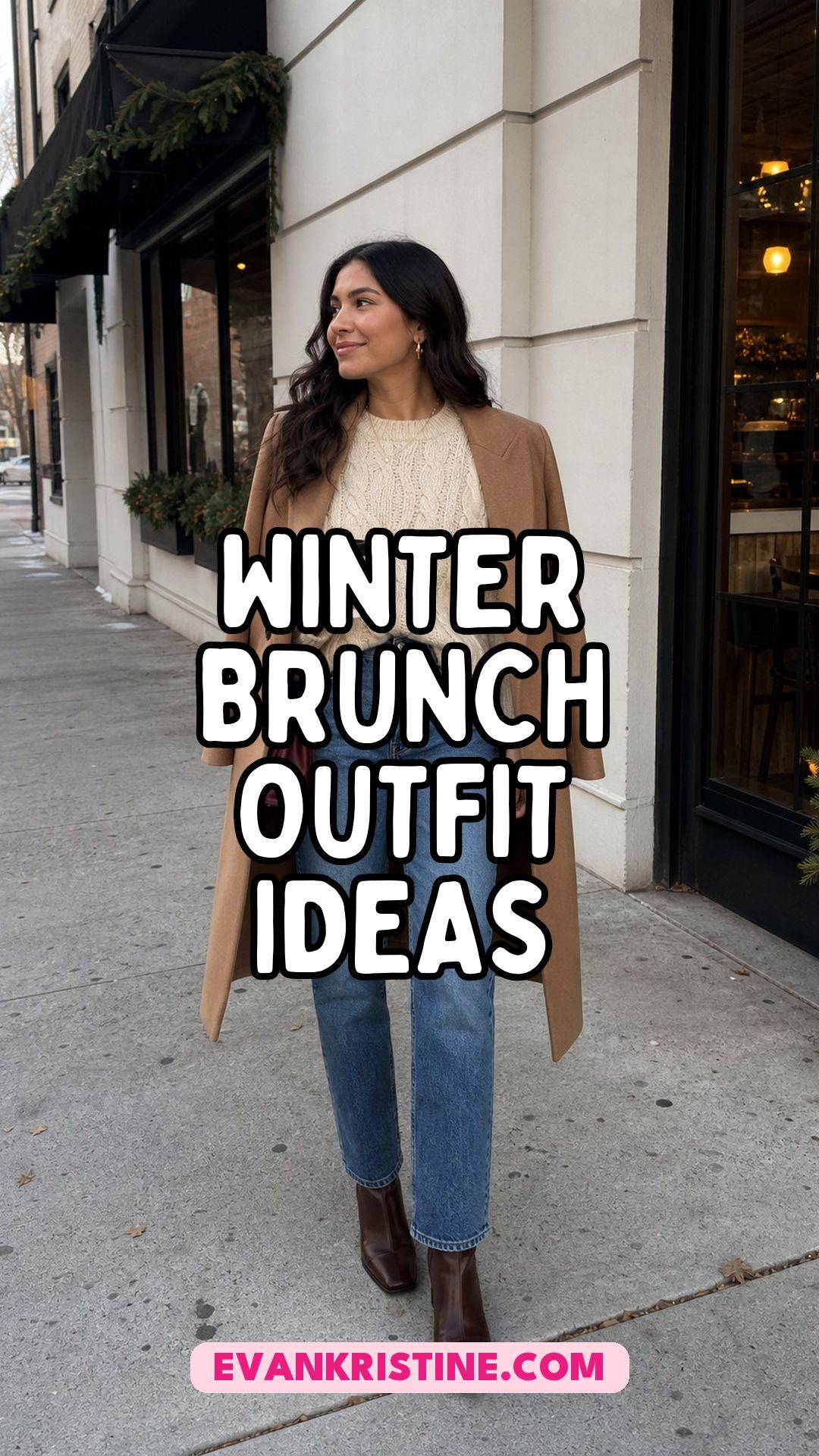 Winter brunch outfit ideas Pinterest pin