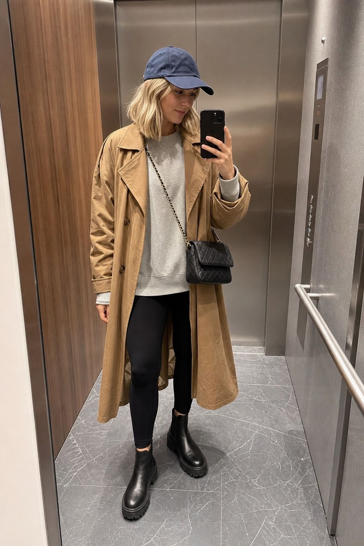 Woman wearing leggings with ankle boots