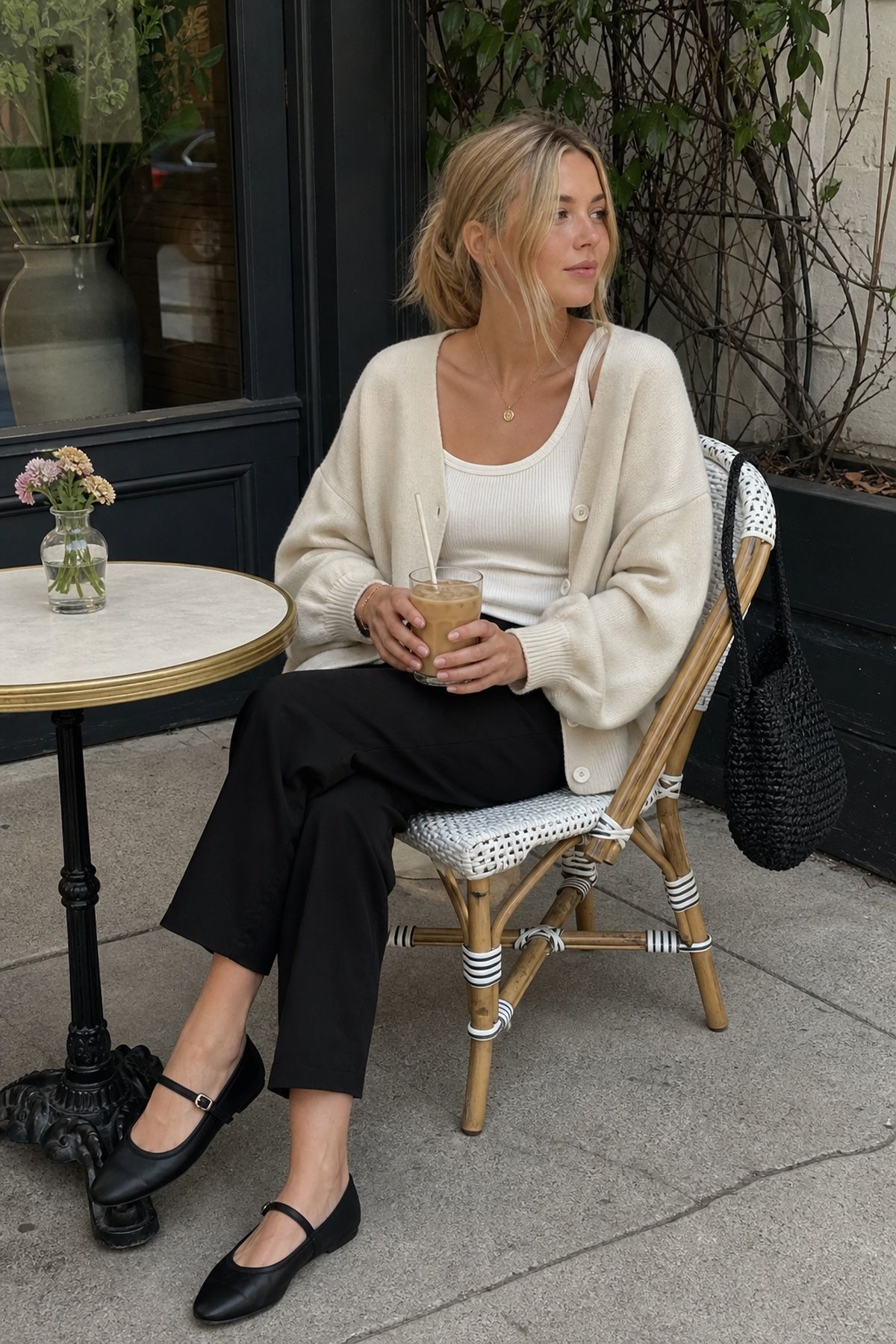Woman wearing Mary Jane flats, an Amazon fashion finds for casual outfit