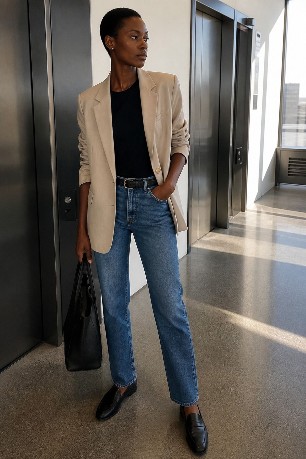 soft blazer outfit basic for women
