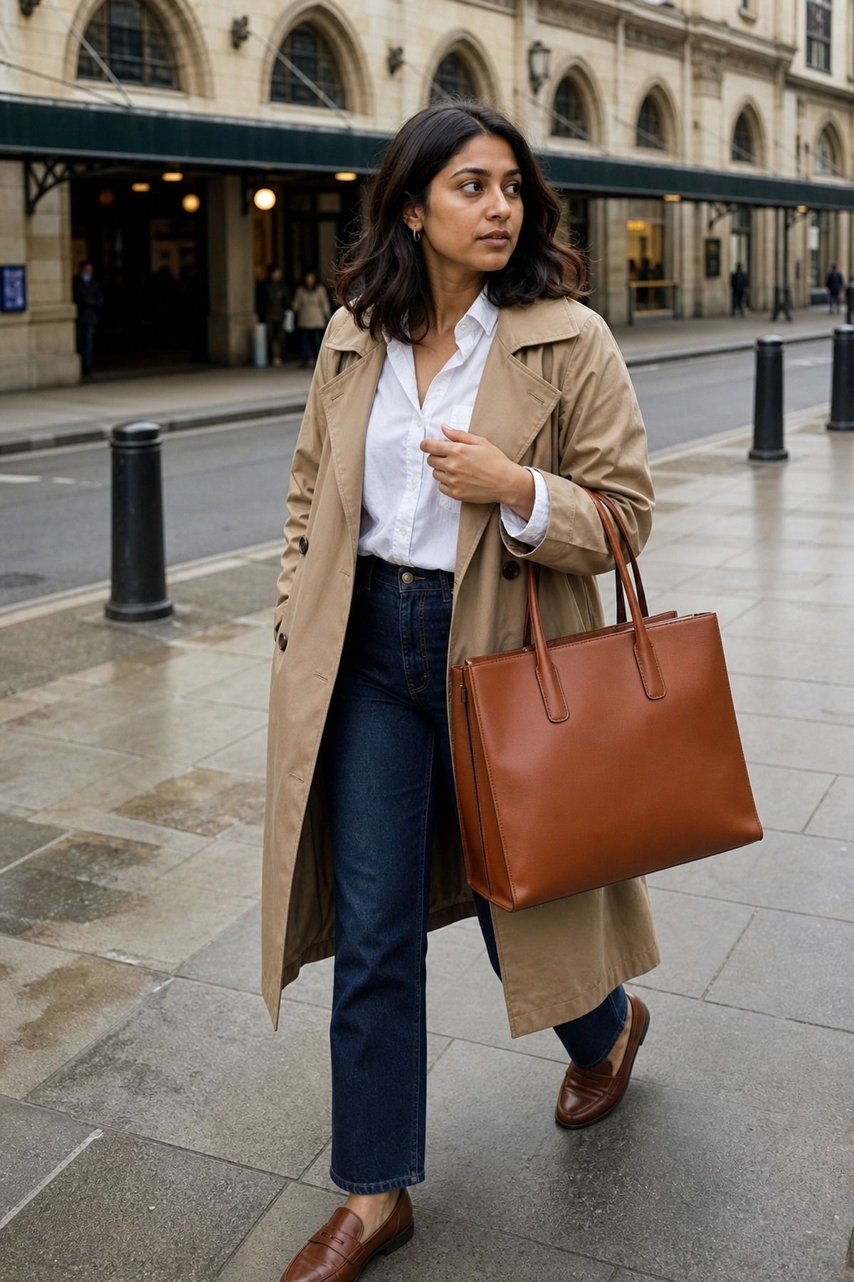 structured tote outfit basic for women