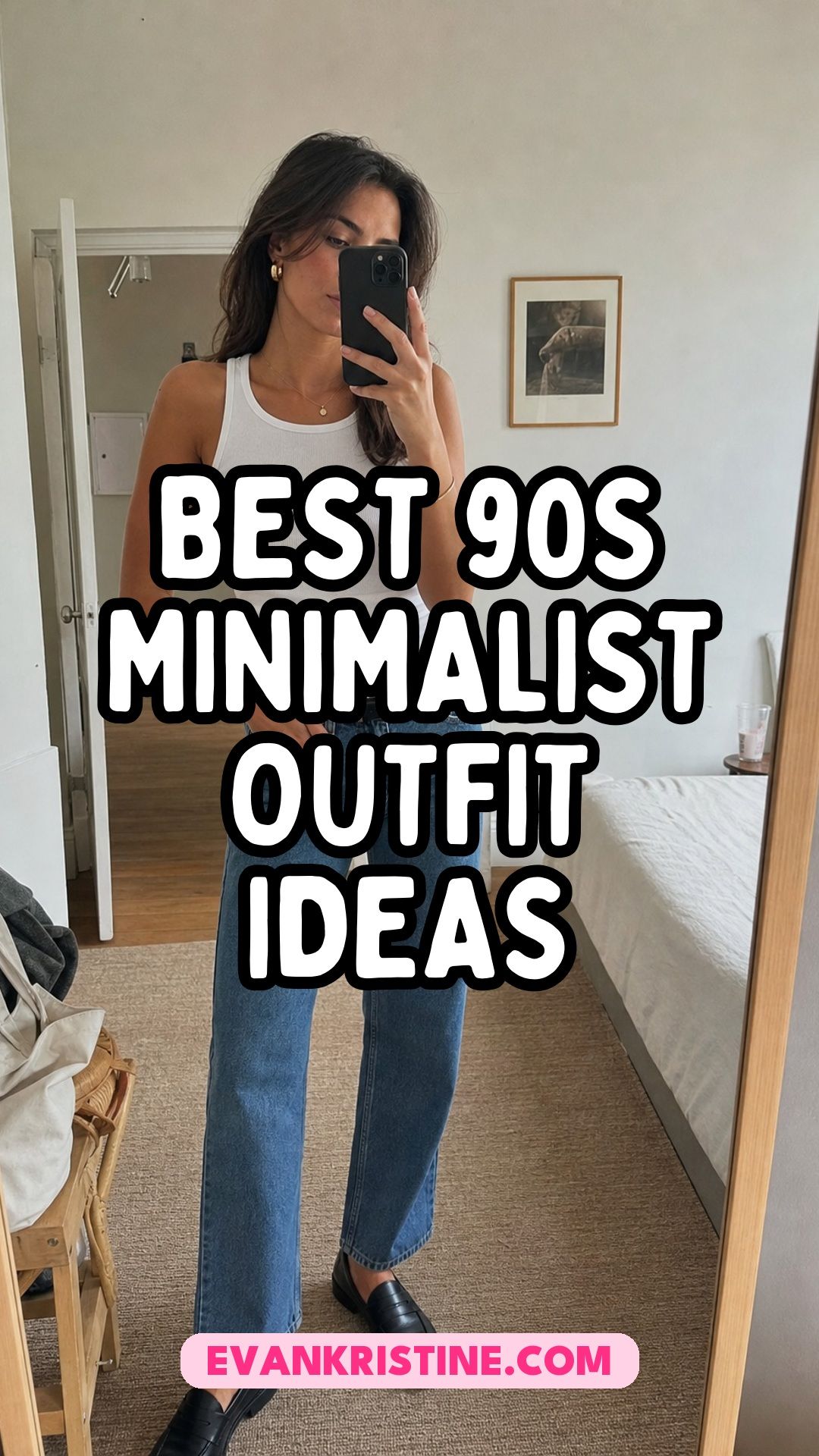 90s minimalist outfit ideas with neutral basics