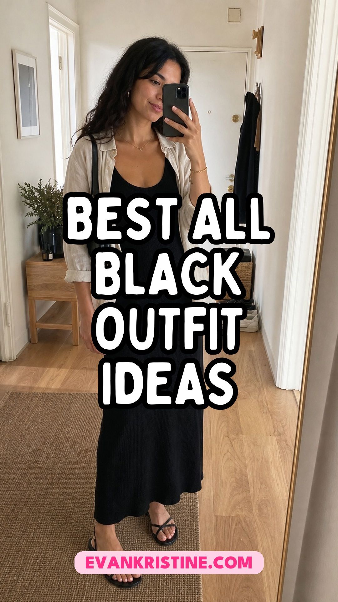 All black outfit ideas Pinterest pin