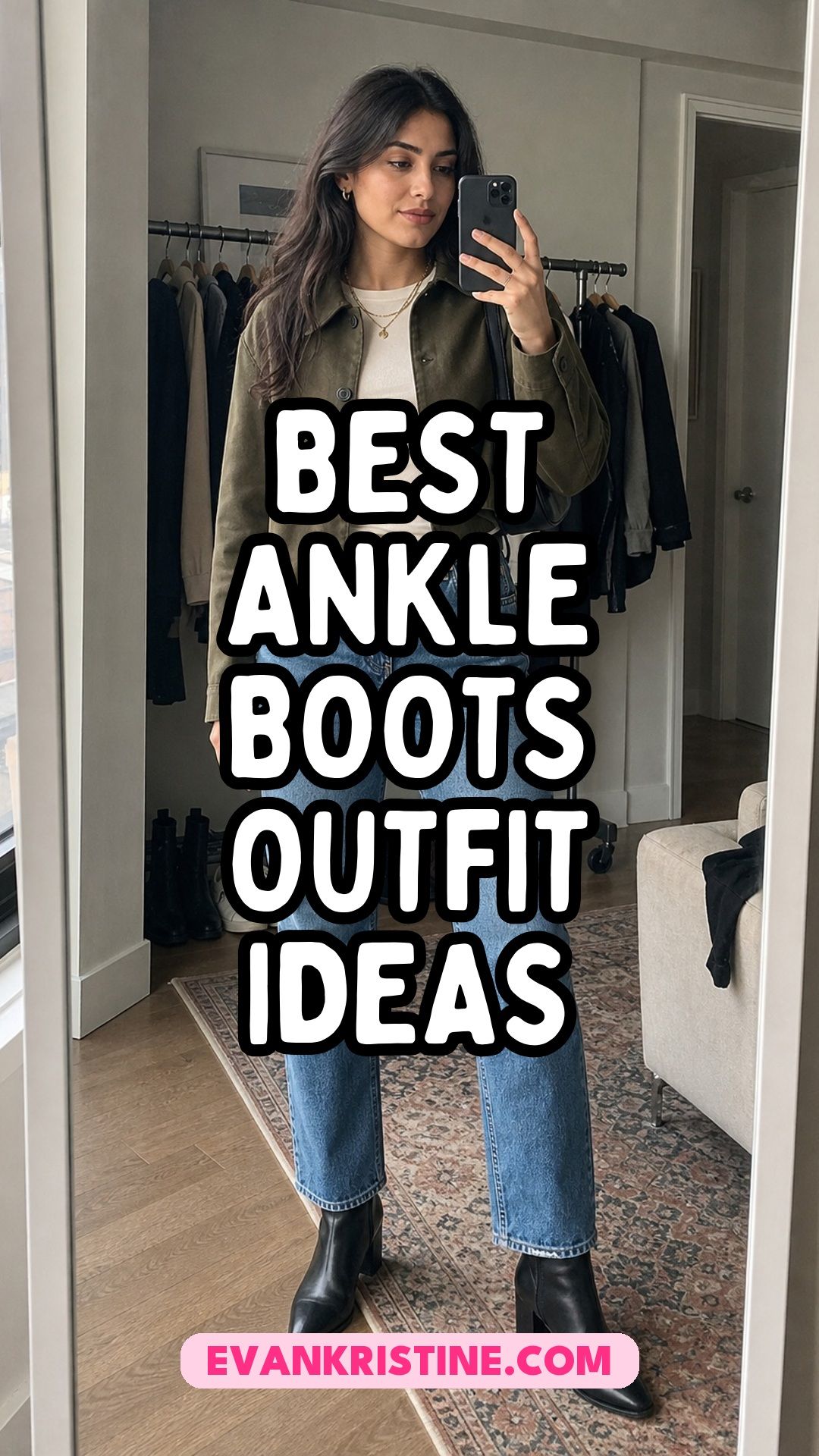 Ankle boots outfit ideas Pinterest pin