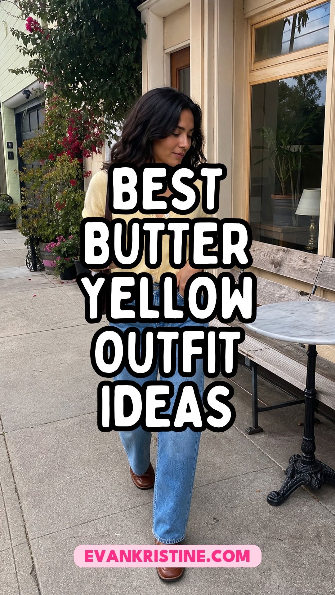 Butter yellow outfit ideas Pinterest pin