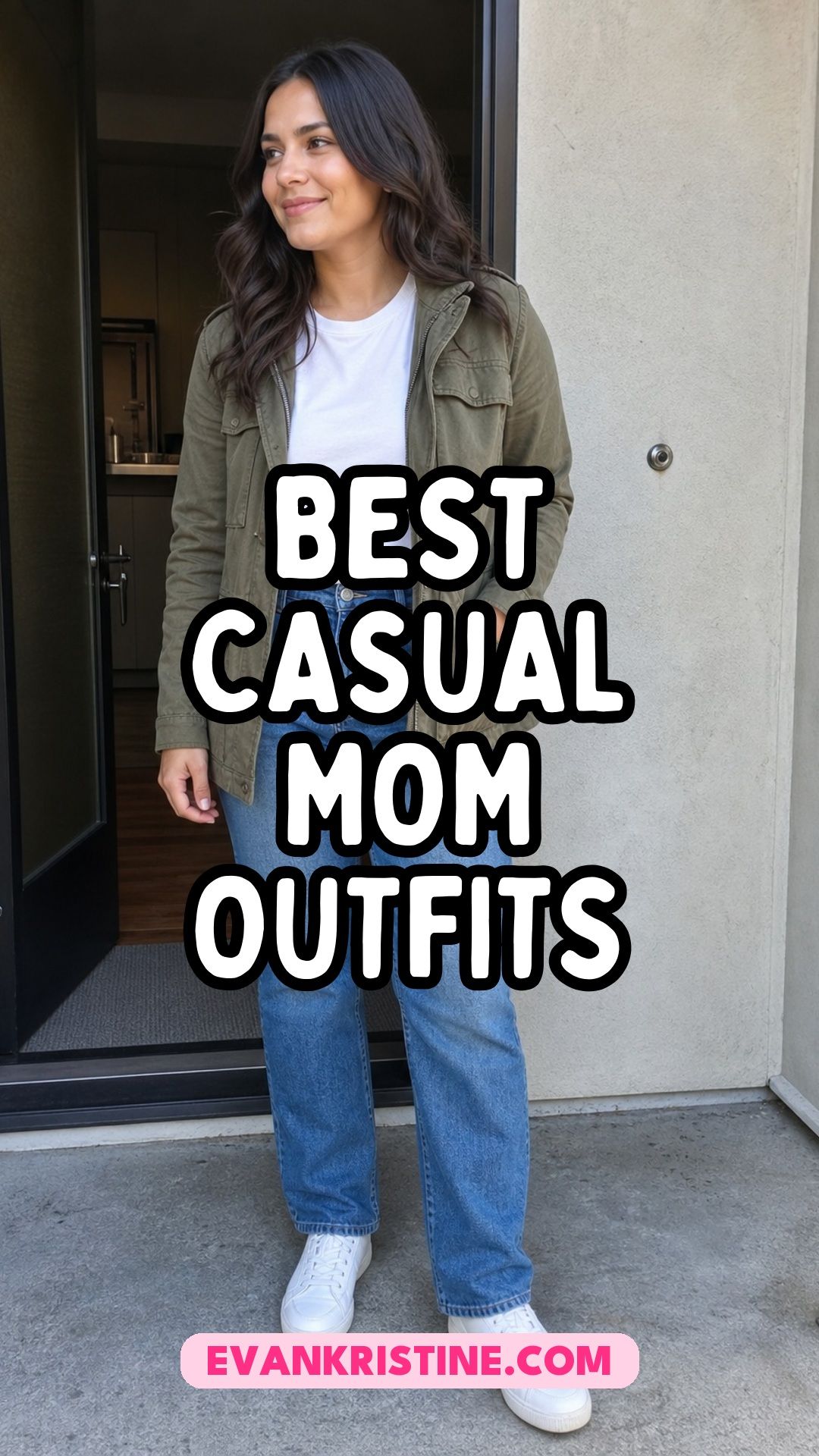 Casual mom outfits Pinterest pin