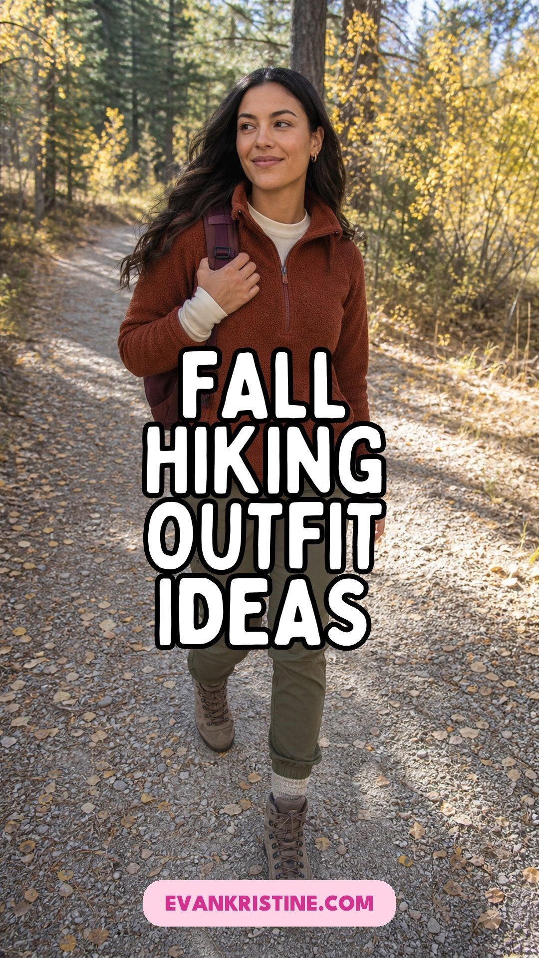 Fall hiking outfit ideas for women Pinterest pin