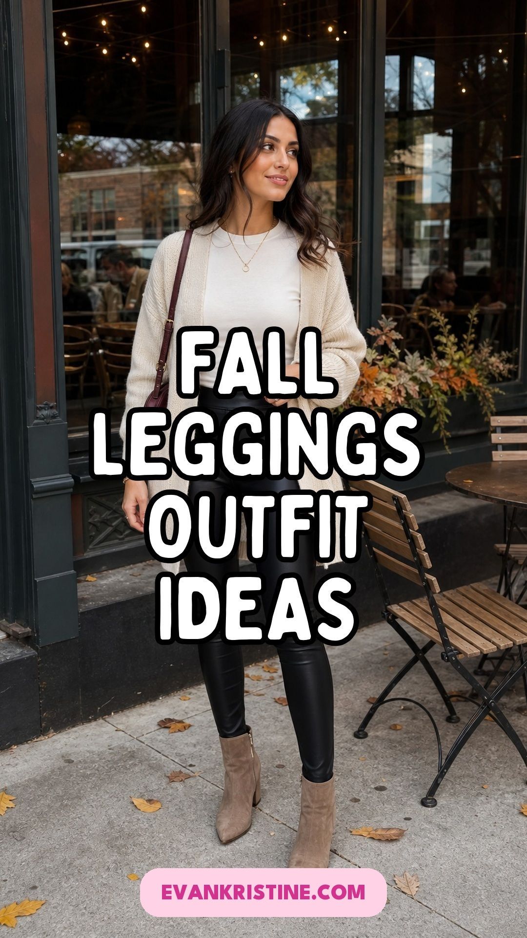 Fall leggings outfit ideas Pinterest pin