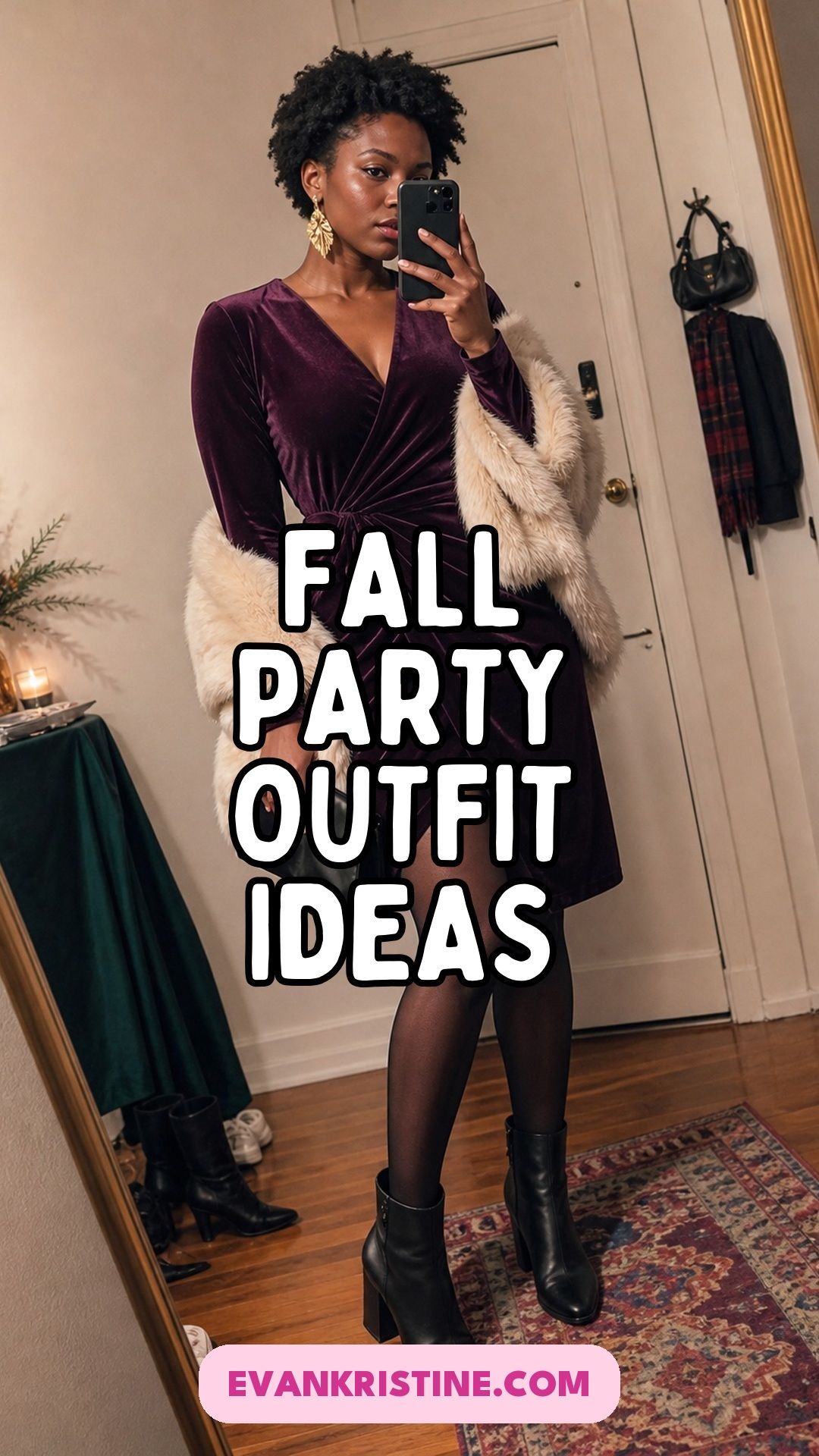 Fall party outfit ideas Pinterest pin