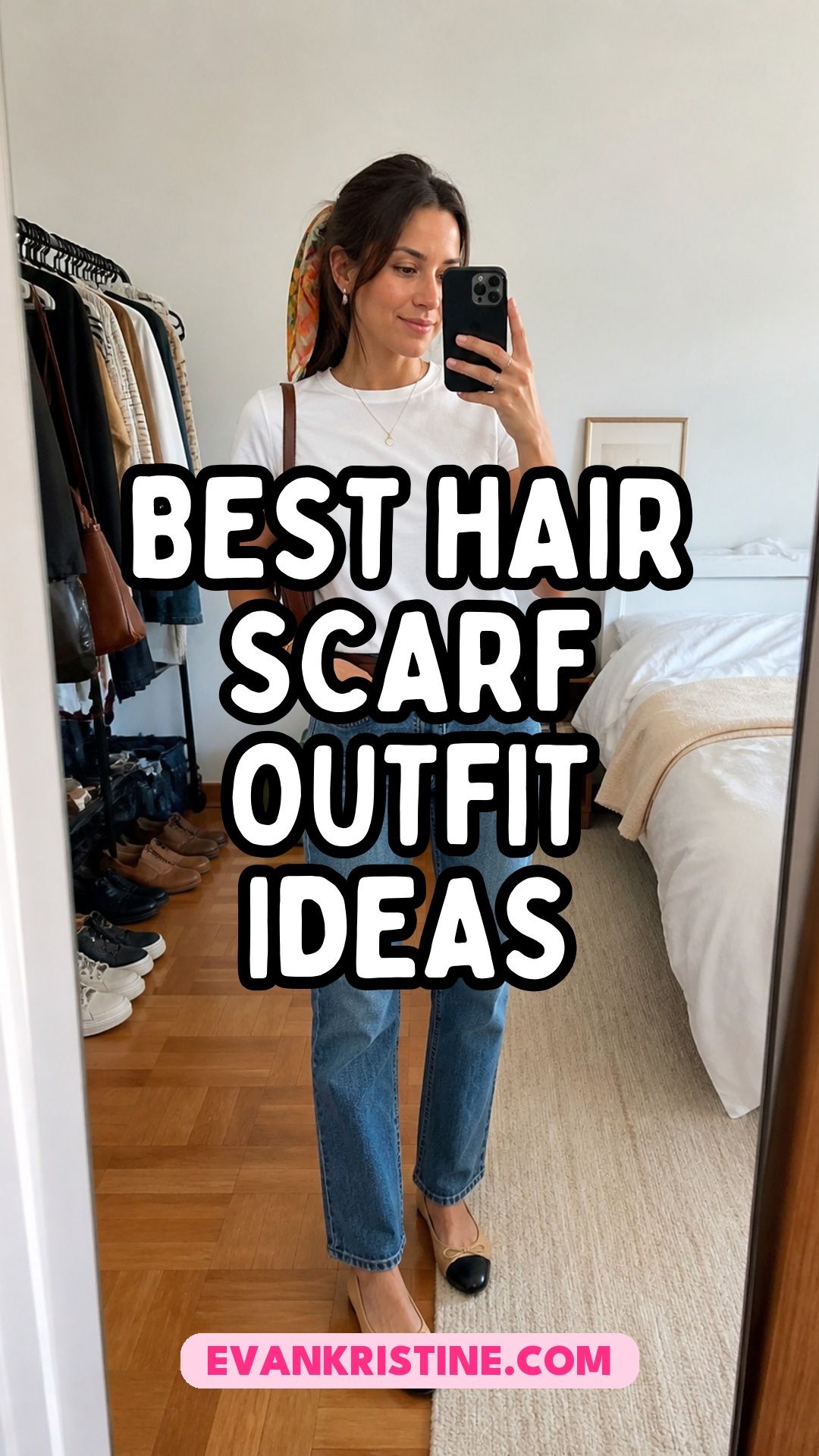 Hair scarf outfit ideas Pinterest pin