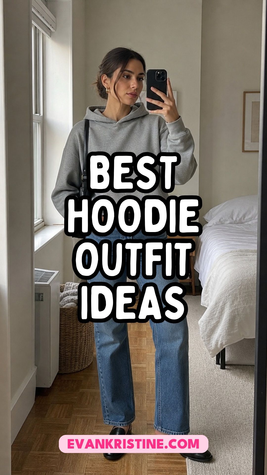 Hoodies styled with jeans, coats, skirts and trousers