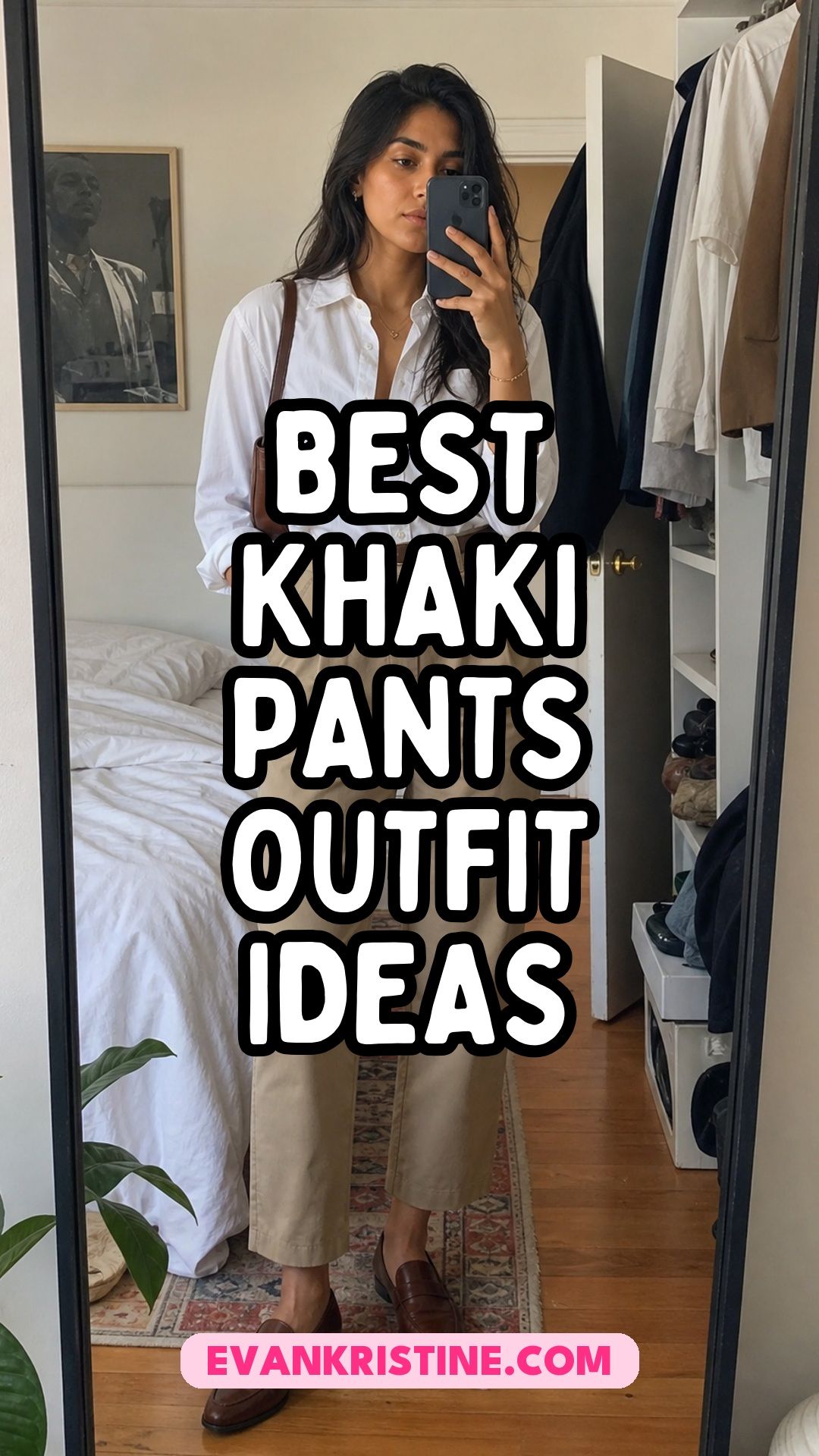 Khaki pants outfit ideas with shirts, sweaters and loafers