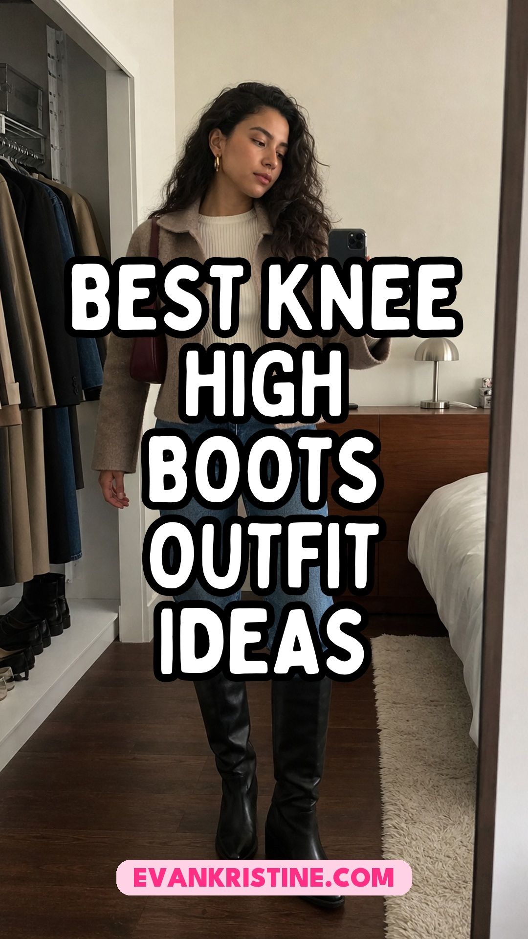 Knee high boots outfit ideas Pinterest pin