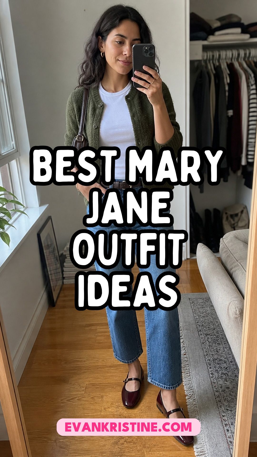 Mary Jane shoes styled in several casual outfits