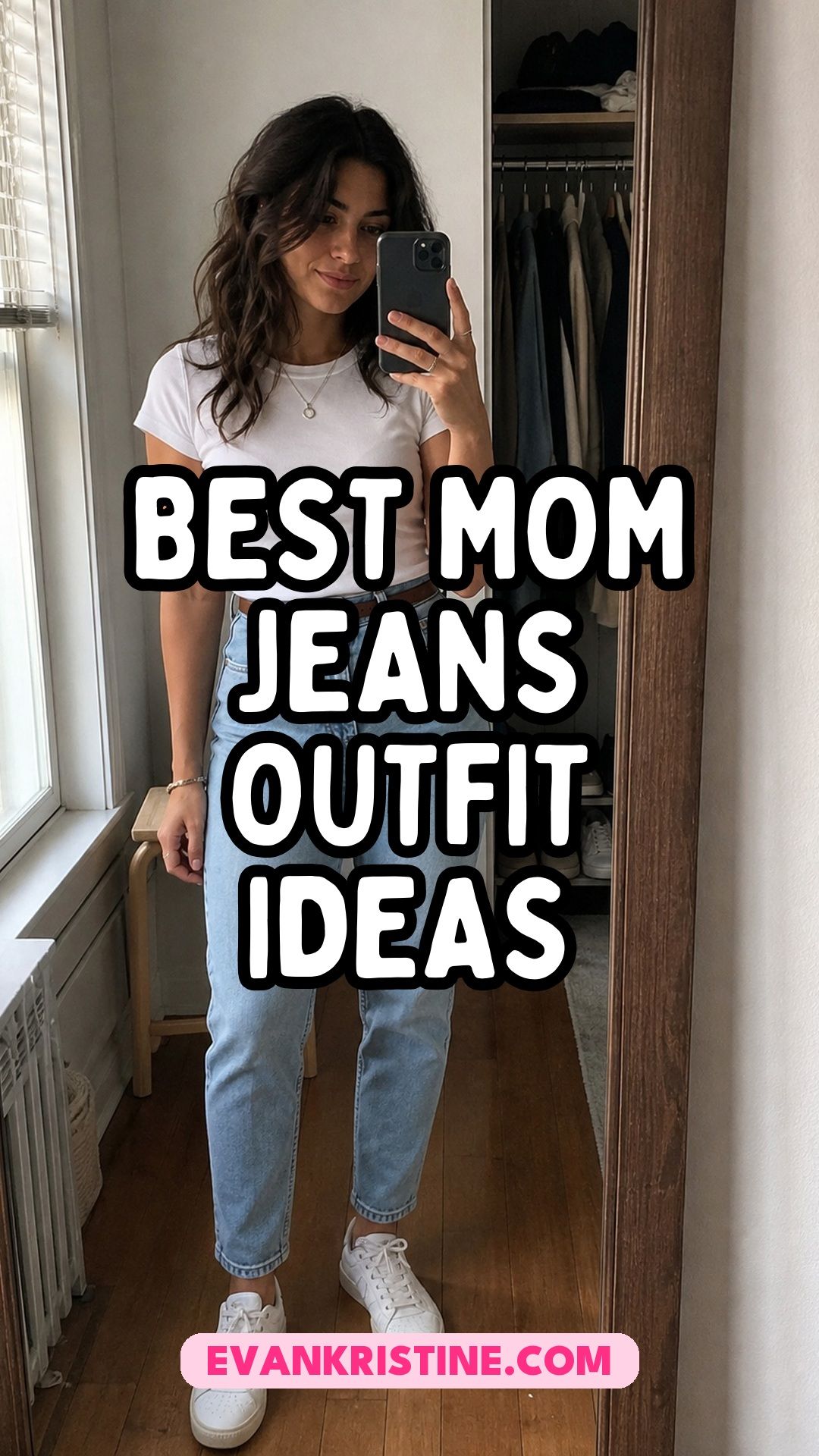 Mom jeans outfit ideas Pinterest pin