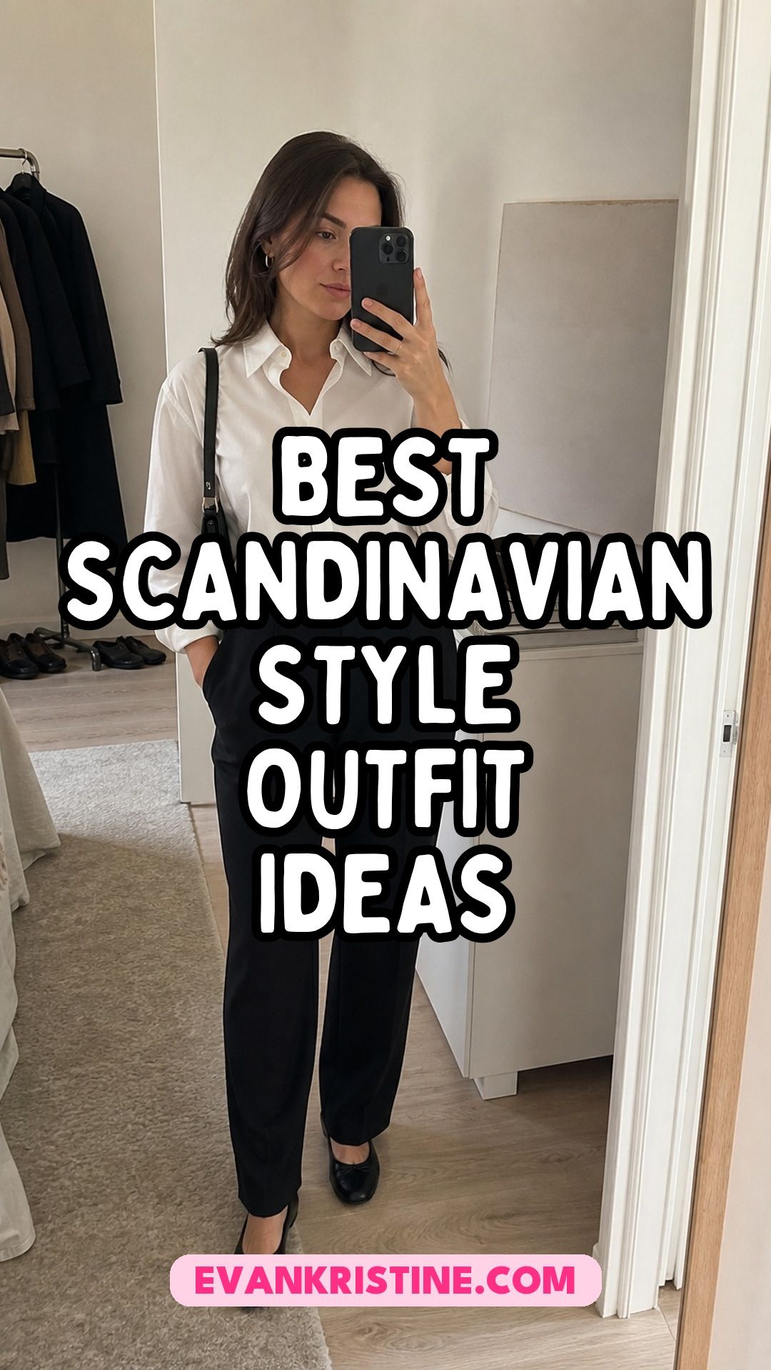 Collage of Scandinavian style outfit ideas for women