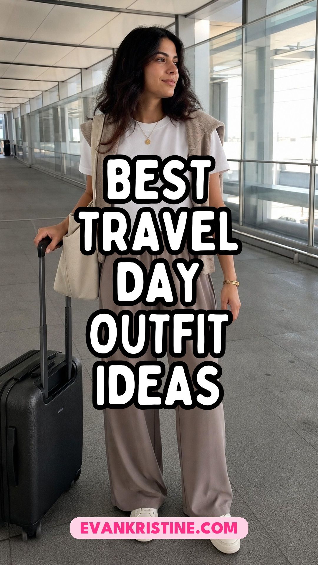 Travel day outfit ideas Pinterest pin